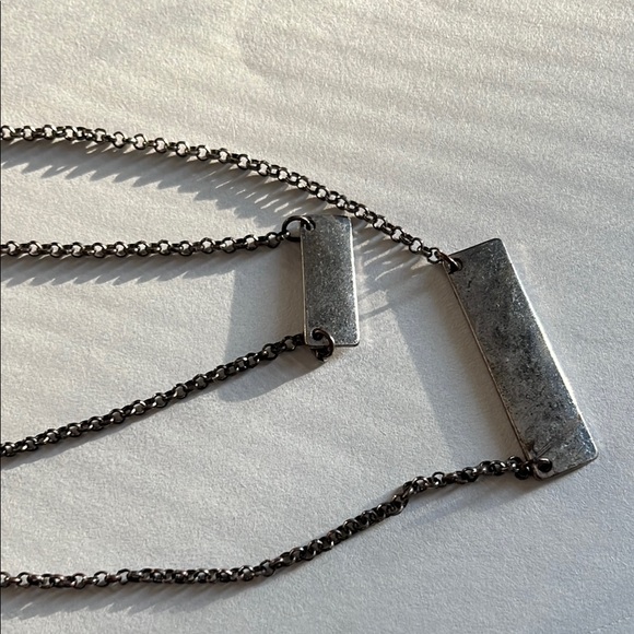 Silver Double Chain Necklace - Picture 4 of 5